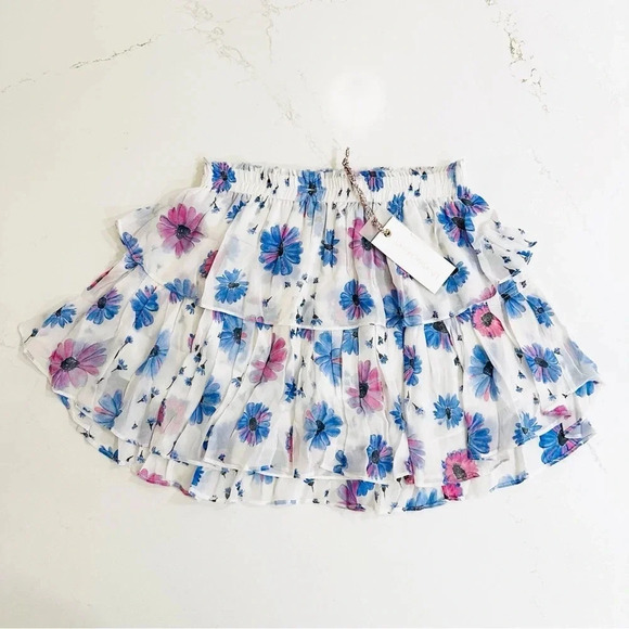 LoveShackFancy | Ruffle Mini Skirt | Deep Cotton Candy | NEW | S - Picture 5 of 11